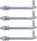 VIVIDA J Bolt Gate Hinge, 5/8" X 8" Heavy Duty Gate Hinge Bolt, 4-Pack by VIVIDA