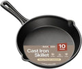 Bakken 10" Cast Iron Skillets, Pre-Seasoned Frying Pan with Even Heat Retention Cooking, Versatile for Stove, Oven, Grill & Campfire, Easy-Grip Handles, Hand Wash Only, 4.41 lbs by BAKK%C3%8BNMASTER