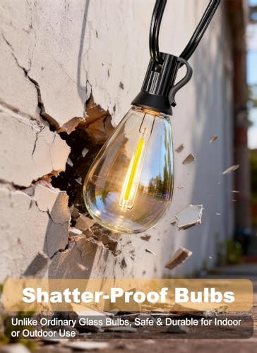 100FT Outdoor String Lights Waterproof, 36+1 Shatterproof S11 LED Bulbs, Extra Long Patio Lights for Outside, Bistro Cafe Decor, Backyard Garden Hanging Lights, Outside Fence Light String - Image 5