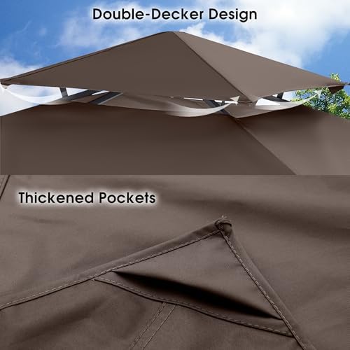 MASTERCANOPY Replacement Canopy top for Grill Gazebo L-GG001PST-F, Brown - Image 3