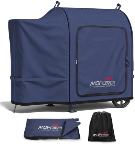 Foldable Grill Cover for Pit Boss 700FB 73700, Waterproof 600D Heavy Duty Wood Pellet Smoker Cover, Fade＆Tear Resistant Pellet Grill Cover for Lexington 500 540,Blue by Unknown
