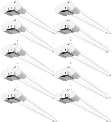 Sunco 10 Pack LED Shop Lights 4FT, Plug in Linkable, White, 40W=150W by SuncoLighting