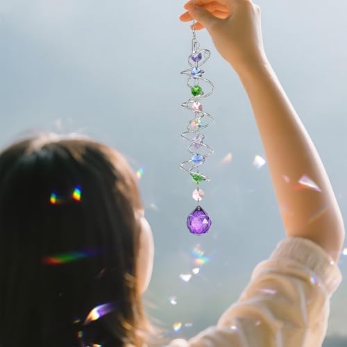 5 Pack Crystal Suncatcher Gazing Ball Spiral Wind Spinner Garden Decor - Image 5
