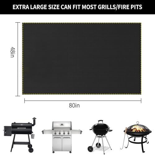 80x48 Inch Large Under Grill Mat for Outdoor Grill Deck Patio Protector, Silicone Fireproof Waterproof Oil-proof BBQ Floor Matt Pad - Image 2