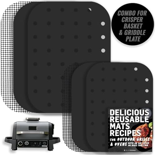 Grill Liners for Ninja Woodfire Outdoor Grill and Smoker, Reusable Mats for OG701 OG751 7-in-1 Outdoor Electric Wood Fire Master Grill and Air Fryer Accessories, Dishwasher Safe by INFRAOVENS by INFRAOVENS