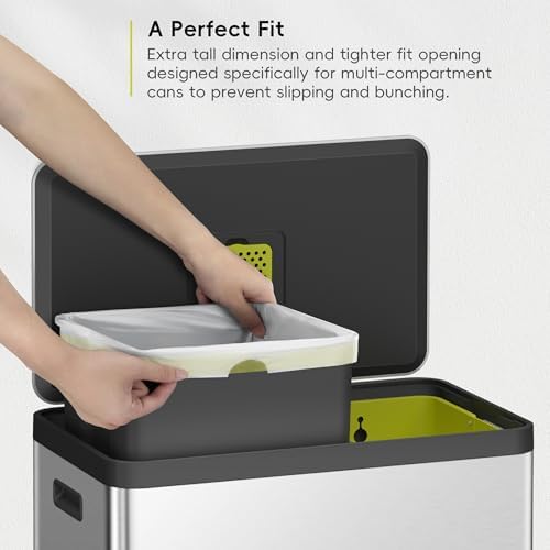 EKO Easy-Dispense Roll 80 Count Extra-Strong Drawstring Tall Kitchen Trash Bag, 8-9.5 Gallon Trash Bag (30.3L-36L) 1 Pack White, Code E - Image 2