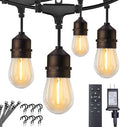 Brightown Outdoor String Lights, 112FT 35 Bulbs Shatterproof Patio Lights with Remote, IP65 Waterproof Dimmable Hanging Connectable LED Outdoor Lights for Backyard, Bistro, Porch, Deck, Balcony by Brightown