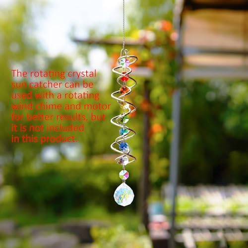 20.5in Crystal Sun Catcher with Chakra Beads Wind Spinner Decor - Image 4