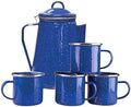 Stansport Enamel Percolator Coffee Pot & 4 Mug Set (11230),Blue by Stansport
