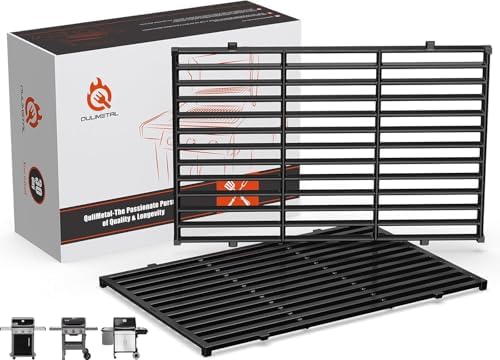 17.5" Grill Grates for Weber Spirit 300, Grill Parts for Weber Spirit E310 & GS4 Spirit II 300 Series, Spirit II E310, Spirit 2 E310, Genesis Silver/Gold B & C,Porcelain Enameled Cast Iron Grate 7638 by QuliMetal