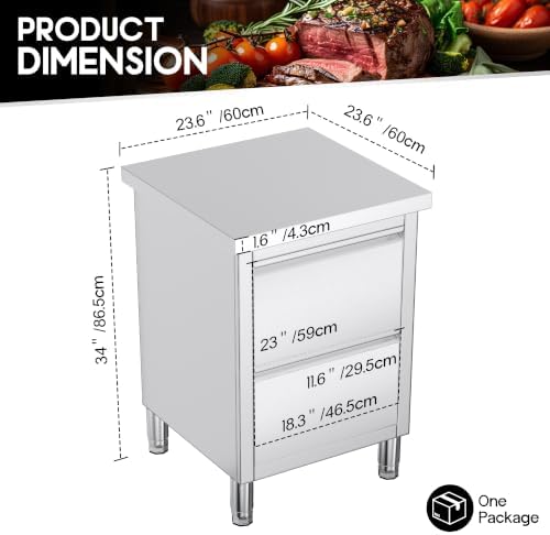 SPECRAFT 24x24 Inch Stainless Steel Cabinet Prep Table - Image 3