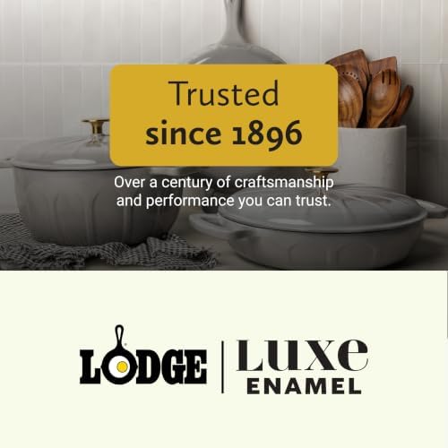 6 Quart Luxe Enamel DO with Gold Knob, Smoke - Image 7