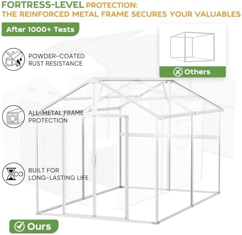 WACASA 8x12 FT Resin Plastic Outdoor Storage Shed with Floor - Image 5