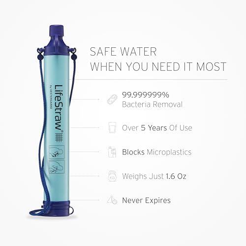 LifeStraw Personal Water Filter for Hiking, Travel and Emergency, Blue, 1PK - Image 3