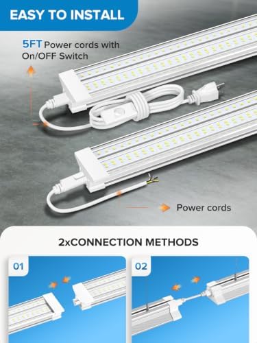 4FT Led Shop Lights, 60W 9000lm 5000K Daylight 4 Foot Led Shop Light - Image 5