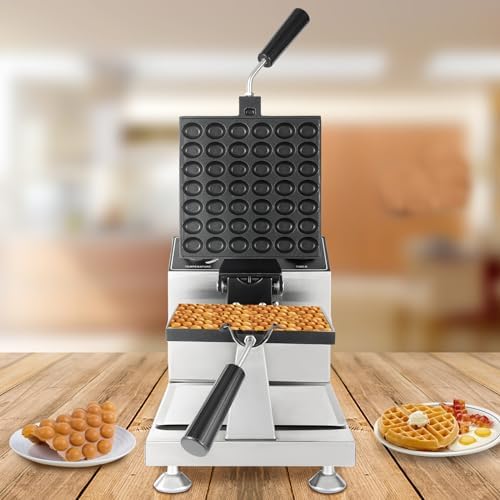Commercial Bubble Waffle Maker, 1200W Electric Waffle Machine, Stainless Steel Egg Puff Waffle Iron Baker with Non-Stick Coating, 180° Rotating, 122-572℉ Temperature Adjustable, 42 Egg Cones - Image 3