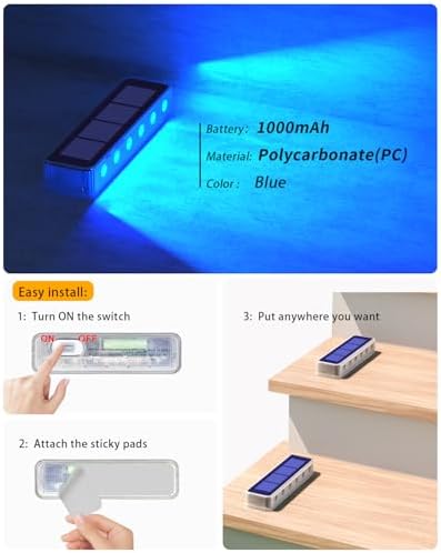DetarZinLED Blue Solar Step Lights for Outside IP68 Waterproof Led 6 Pack - Image 5