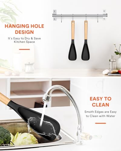 Badiano Silicone Cooking Spoon for Nonstick Cookwares, Multi-function,13.4" - Image 7