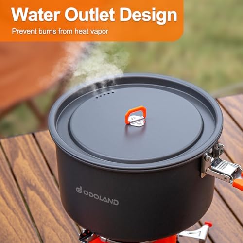 Odoland 15pcs Camping Cookware Mess Kit, Lightweight Pot Fry Pan Set - Image 5