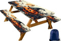 CAPSCEOLL Picnic Table Cover with Bench Covers 6ft - Halloween Pumpkins by CAPSCEOLL