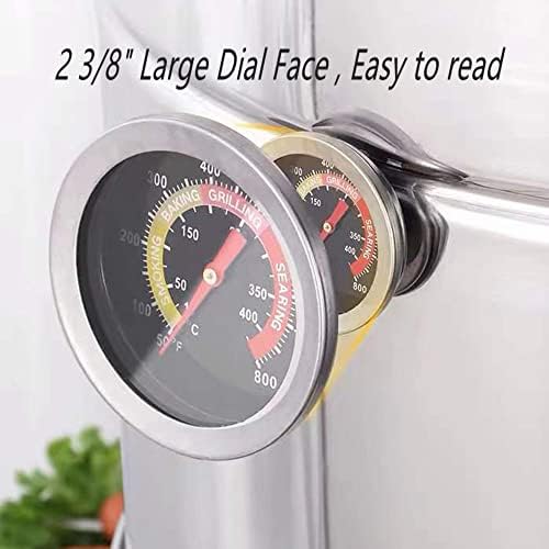 2 Pack BBQ Grill Temperature Gauge, 2-3/8 inch Barbecue Charcoal Smoker Grill Thermometer Gauge BBQ Temp Gauge - Image 5