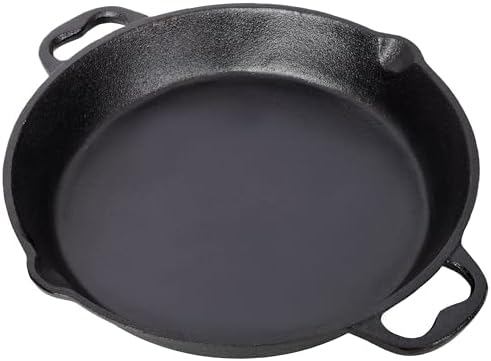 Pre-Seasoned Cast Iron Skillet, 17 Inch Frying Pan with Dual Assist Handles, Heavy-Duty Outdoor Camping Cooking Utensil Uses in the Oven, on the Stove, on the Grill, or Over a Campfire(17-Inch) by Heavyduty