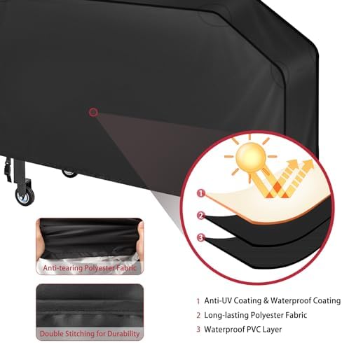iCOVER 28 inch Griddle Cover for Blackstone,Waterproof Lightweight Polyester Flat Top BBQ Covers for 28" Outdoor Cooking Gas Grill Griddles with One Side Shelf - Image 3
