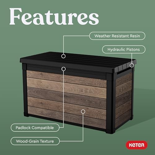 Keter Premium 100 Gal Outdoor Storage Box for Patio and Pool Accessories - Image 4