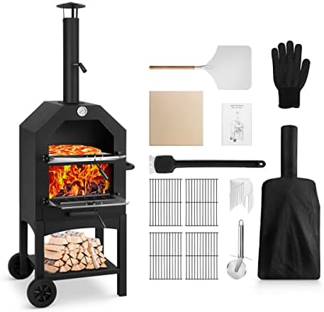 Outdoor Wood-Fired Pizza Oven Patio Pizza Maker for Backyard by EDOSTORY