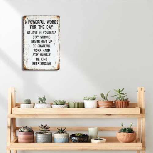 BEASTZHENG Inspirational Wall Art Metal Tin Sign Inspiring Positive Quotes Room Decor for Living Room Bedroom Classroom Gym, Motivational Wall Decor for Teen 8 x 12 Inches - Image 6