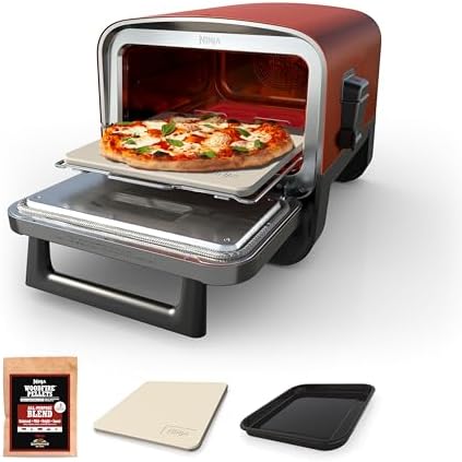 Ninja Woodfire Oven & Smoker, 8-in-1, Heats to 700°F, Terracotta Red, OO101 by Unknown