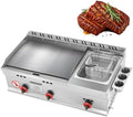 Commercial Gas Griddle, Flat Top Griddle Grill for Outdoor Catering, Adjustable Temperature, LPG Cooking Equipment by Unknown