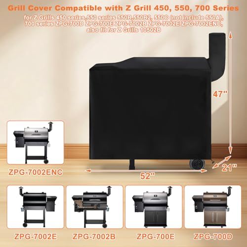 Grill Cover for Z Grill 700 Serial Wood Pellet Grills, ZPG-450A &550B Grill - Image 2