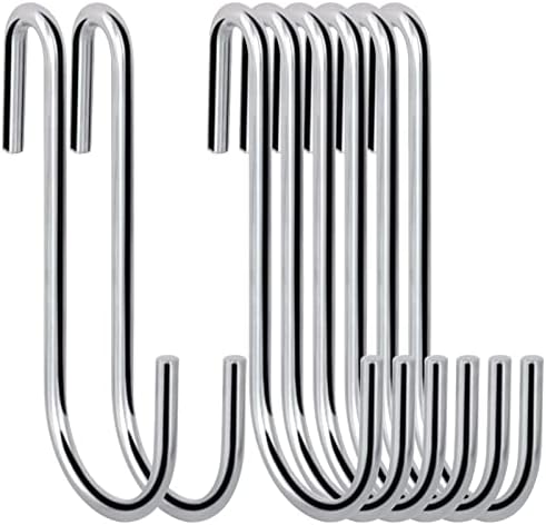 ESFUN 30 Pack Heavy Duty S Hooks Pan Pot Holder Rack Hooks Hanging Hangers S Shaped Hooks for Kitchenware Pots Utensils Clothes Bags Towels Plants -4 Inch by ESFUN