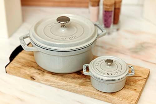 Staub Cast Iron 2.75-qt Round Cocotte - White Truffle, Made in France - Image 4