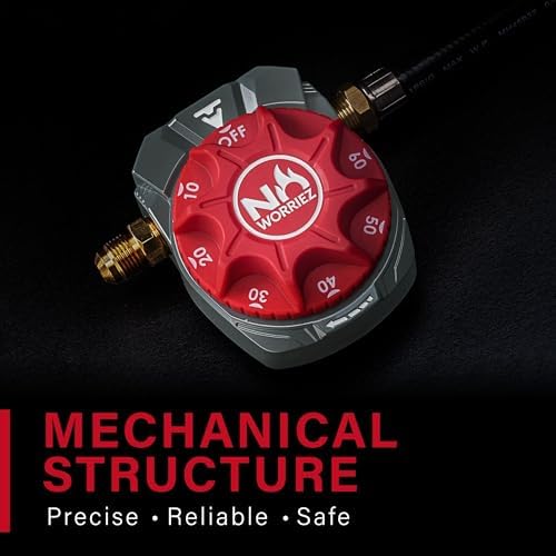NO WORRIEZ Safety Auto Shut-Off Gas Timer for Propane & Natural Gas | Outdoor Grill, Fire Pit, Pizza Oven | – 100,000 BTU w/ 3/8" Flared Assembly Connector & Hose, Patent Pending - Image 3