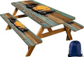 CAPSCEOLL Fitted Picnic Table Cover with Bench Covers 8ft - Camping Fire by CAPSCEOLL