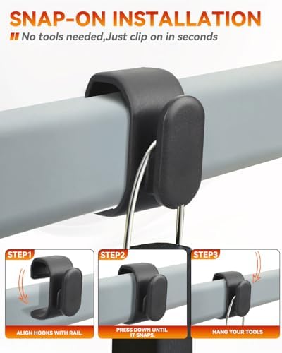 4-Pack Tool Hooks for Weber Grills, Grill Tool Holder for Weber Slate Griddle, Grill Accessories for 3400519 Weber Works Side Rail, Barbecue Utensils Outdoor Hanging - Image 4