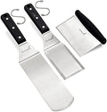 Anmarko Metal Spatula Stainless Steel Scraper - Professional Chef Griddle Spatulas Set of 3 - Heavy Duty Accessories Great for Cast Iron BBQ Flat Top Grill Skillet Pan - Commercial Grade by Anmarko
