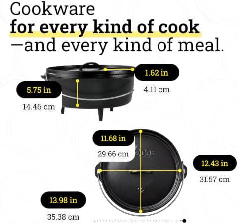 Lodge Pre-Seasoned Cast Iron Deep Camp Dutch Oven with Lid, 6 Quart - Image 5
