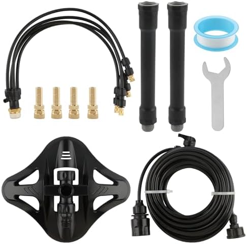 Standing Misters for Outside Patio, 35Inch Adjustable Height Misting Sprinkler with 4 Nozzles, Cooling Misting System Line 26.25FT, Anti-Leak Design, Outdoor Mister for Garden, Backyard, BBQ - Image 2