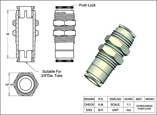 Misting Fittings (3/8 Bulkhead - Push Lock-Pack of 5) - Image 2