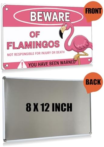 BEASTZHENG Flamingo Metal Tin Sign Pink Flamingo Gifts for Women Outdoor Wall Art Decor for Home Outdoor Yard Garden 8x12 Inches - Image 2