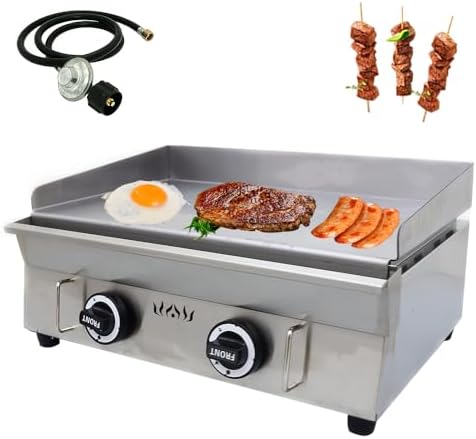 Commercial 2800Pa LPG Countertop Grill Griddle 21.26x13.39in Plate by EQCOTWEA