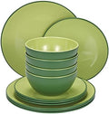 TP 12-Piece Melamine Dinnerware Sets, Service for 4, Avocado Green by TastePrime