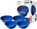 Enamelware for Camping and Backpacking - Enamel Cookware Gear Essentials for Camping and Backpacking (Made by Caddis Sports) (6 Inch Bowl (4 Pack)) by AlpineMountainGear