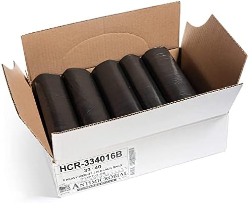 Aluf Plastics 33 Gallon Black Trash Bags (250 Count) - 33" x 40" - 16 Micron Equivalent High Density Value Garbage Bags for Bathroom, Office,Municipal(1 Pallet of 70 Cases, 17500 Bags Total) - Image 2