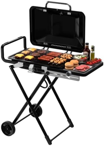 Bestfire Propane Gas Grill, 13000 BTU 2-in-1 Griddle & Grill Grate Foldable by GrillsOutdoorCooking