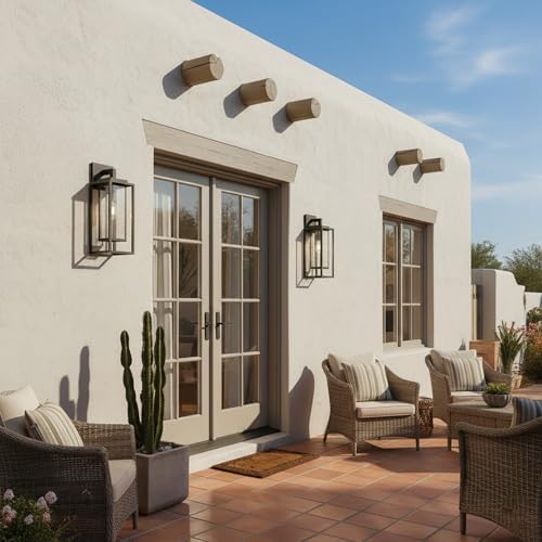 21" Double Cage Outdoor Wall Light, 2Pack Exterior Lantern Sconce - Image 3