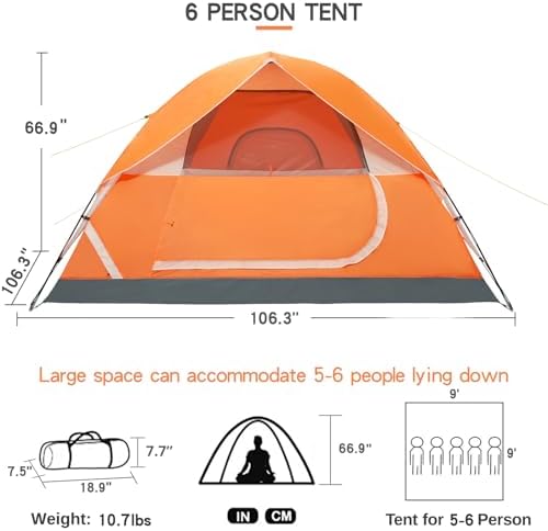 CAMEL CROWN Tents for Camping 2/3/4/5 Person Camping Dome Tent, Waterproof,Spacious, Lightweight Portable Backpacking Tent for Outdoor Camping/Hiking - Image 2